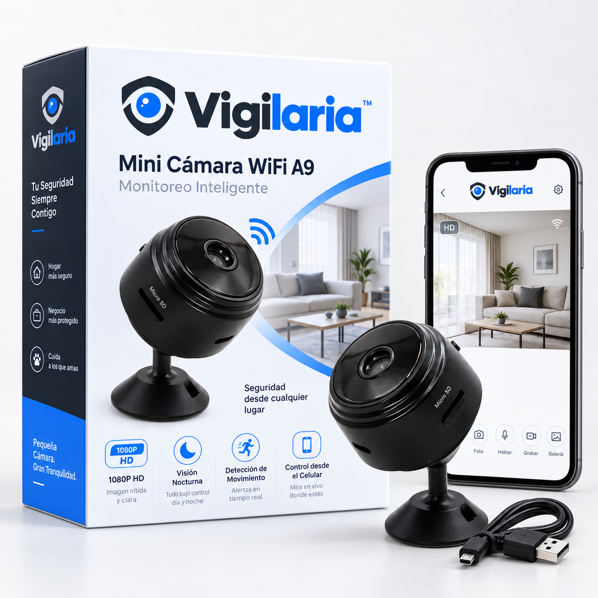 VIGILARIA™ | Mini Cámara con Monitoreo Inteligente